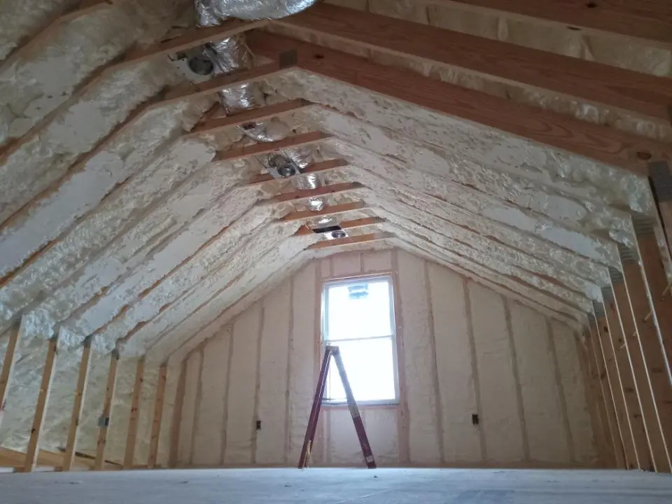 Spray foam roofing application for Crawl Space Insulation project in Eau Claire
